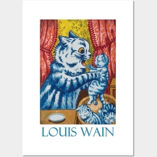 Cat with Her Kittens by Louis Wain Posters and Art